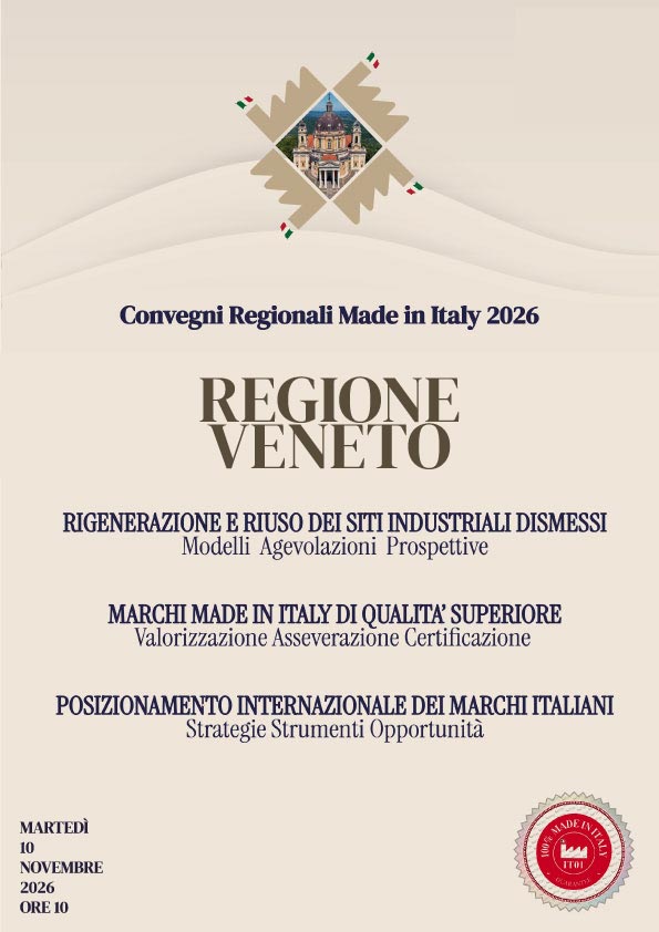 Locandina del Convegno Regionale Made in Italy 2026 in Veneto