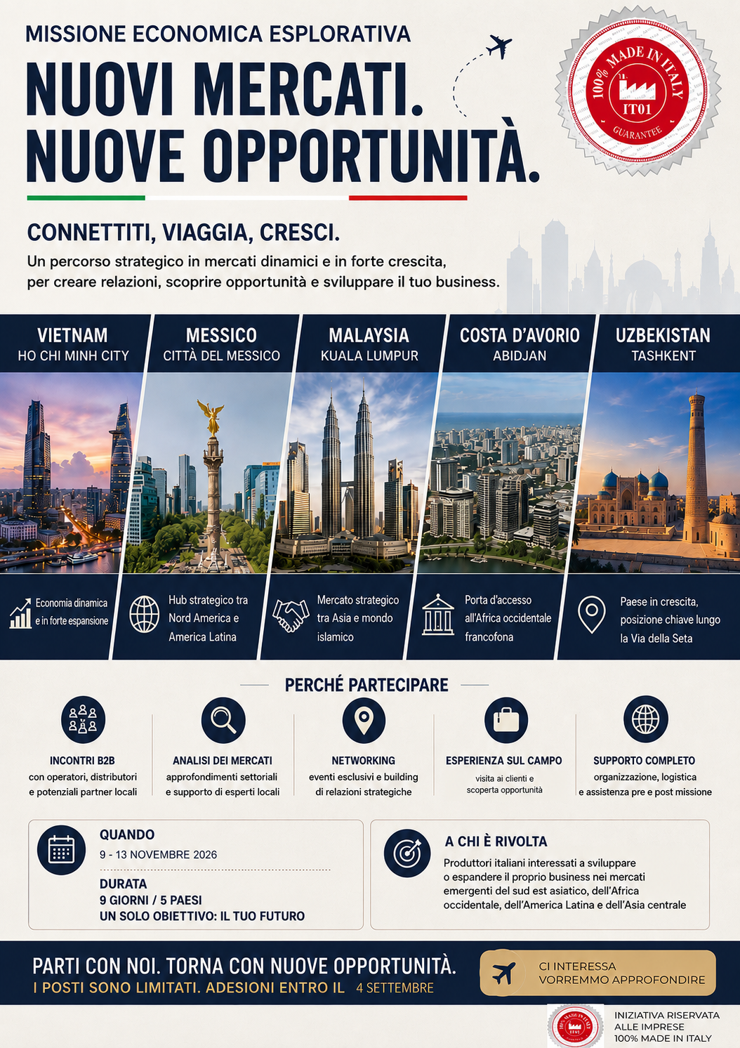 Missione Economica Esplorativa - Nuovi Mercati, Nuove Opportunità